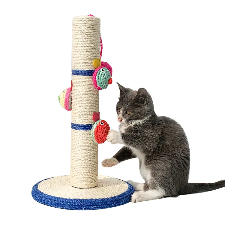 

Wholesale pet cat toy mice jute rope plush cat scratch board column for teasing cat, Pink,grey,yellow,red,blue,black,grey,orange