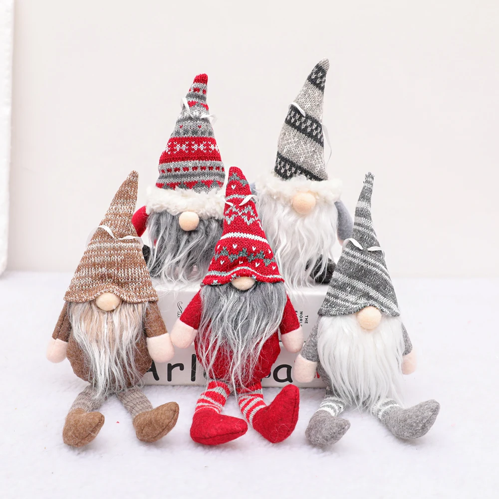 

Christmas decorations knit gnomes Faceless doll xmas tree decoration christmas tree gnomes ornaments