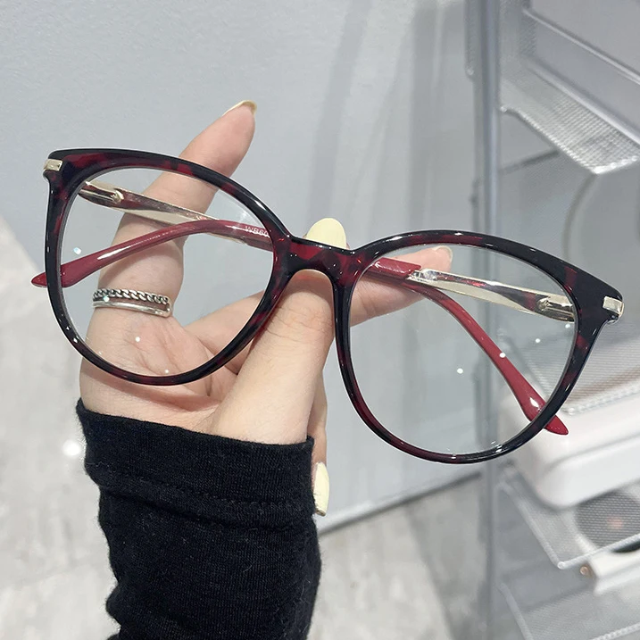 2021 Retro Round Spring Hinge Women Glasses Frame Clear Anti Blue Light Men Optical Frame Computer Glasses