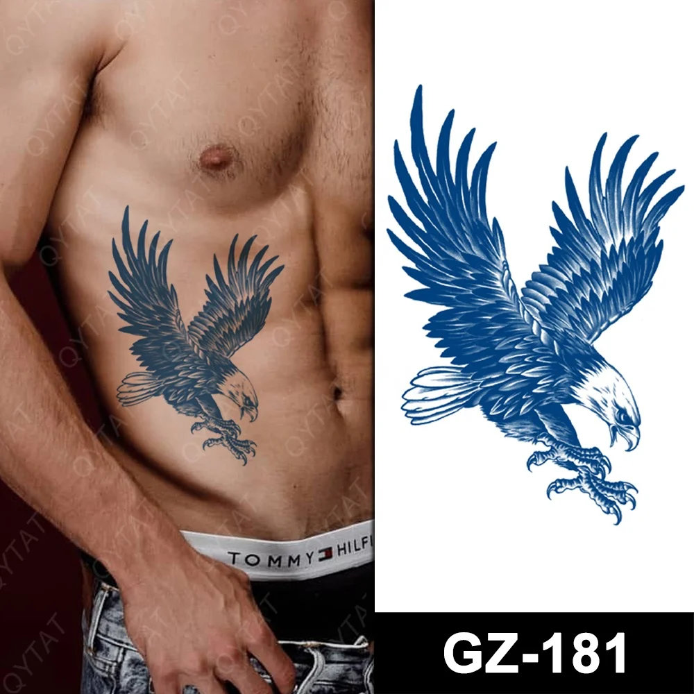 

Long Lasting 15 Days Juice Ink Water Transfer Temporary Men Body Art Leg Chest Arm Eagle Tattoo Sticker
