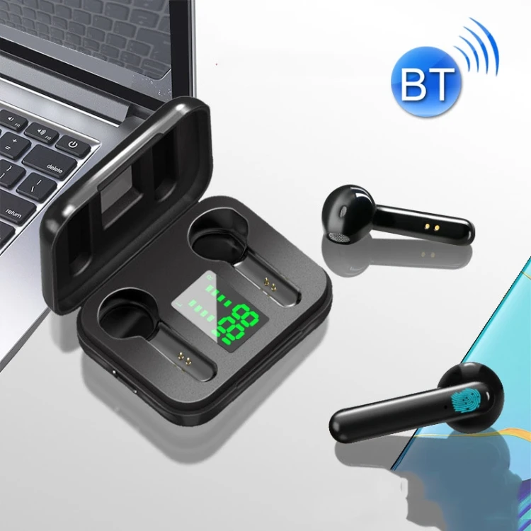 

Top selling Active Noise Cancelling headphone Digital Display intelligent voice assistant Wireless BT 5.0 Earphone TWS ANC