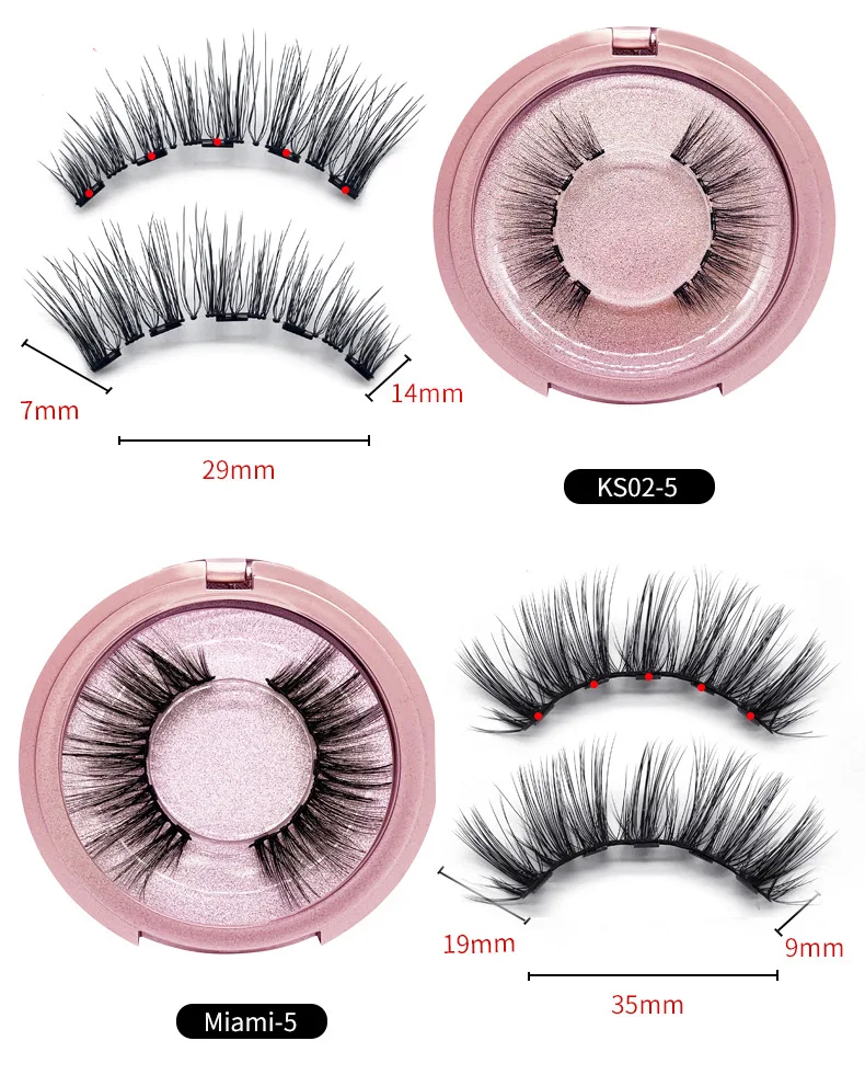 
SHEENLASH Wholesale top quality 3d crazy False Eyelashes 5 magnetic eyelashes with magnetic eyeliner 