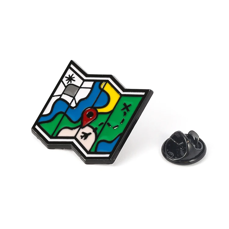 

Unique Design Map Brooch For Men Women Coat Shirt Hat Accessories Fashion Personality Jewelry Gift