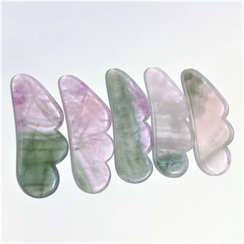 

Huiying Mass Production Natural Fluorite Facial Gua Sha Board Scraping Massage Tool handmade polished stone