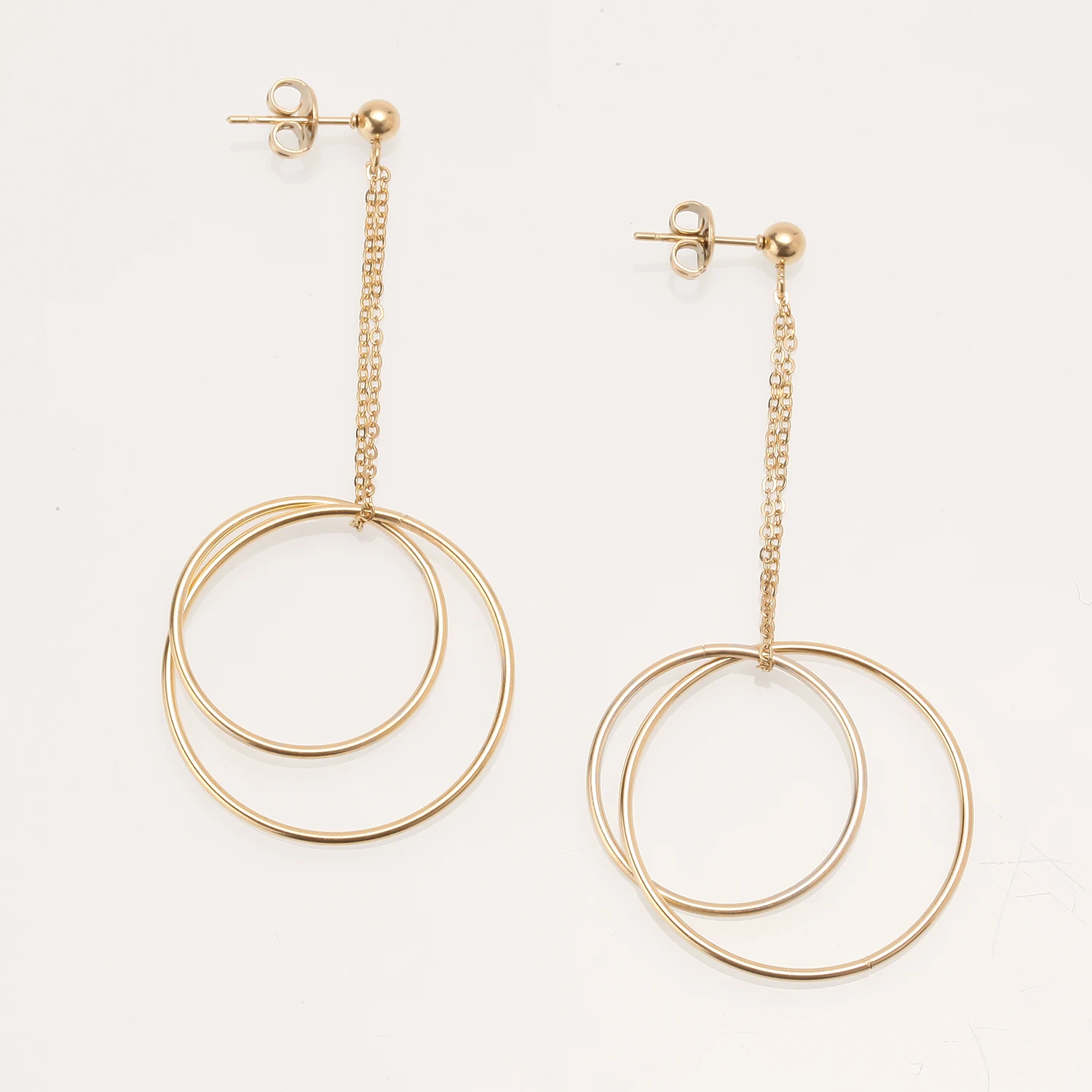 

Designer Inspired Abstract Wholesale Earrings Mixed Minimalist 14k 18k Gold Big Drops Hoop CC Earrings Stainless Steel for Women