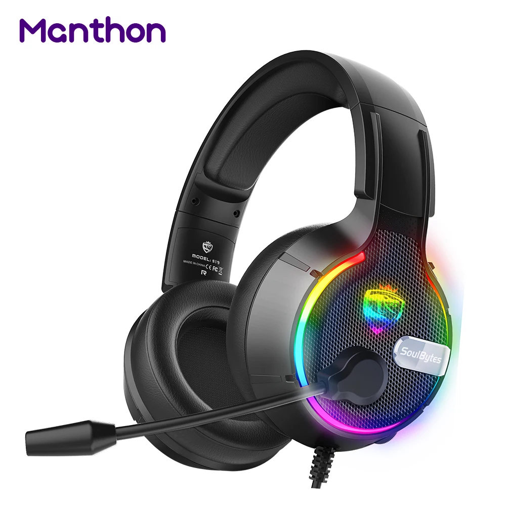 

Professional OEM Cheap Buy Custom Logo USB 3.5mm RGB LED Gaming Headset Headphones For Computer Gamer, Black