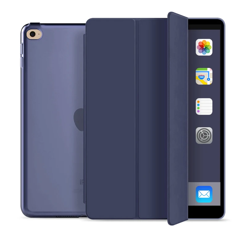 

Smart Tri-fold PU Case For iPad 5th/6th Generation 2017/2018 (9.7 inch) Transparent Hard PC Back Cover