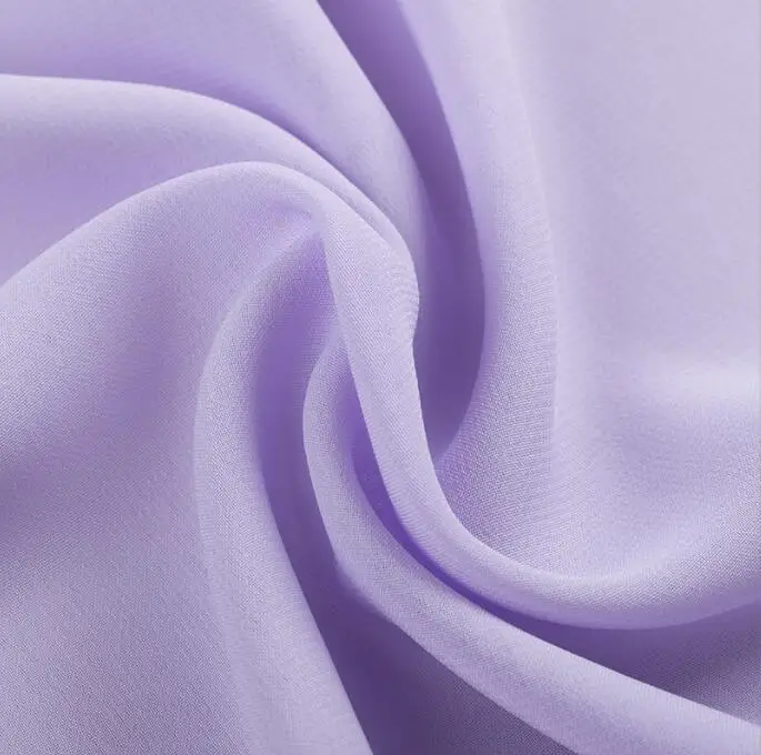 

100% Polyester Plain Dyed 100D Chiffon Fabric for blouse lining wedding dress