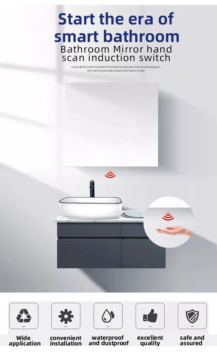 hand sensor for mirror light mirror motion sensor inductive switch bathroom mirror