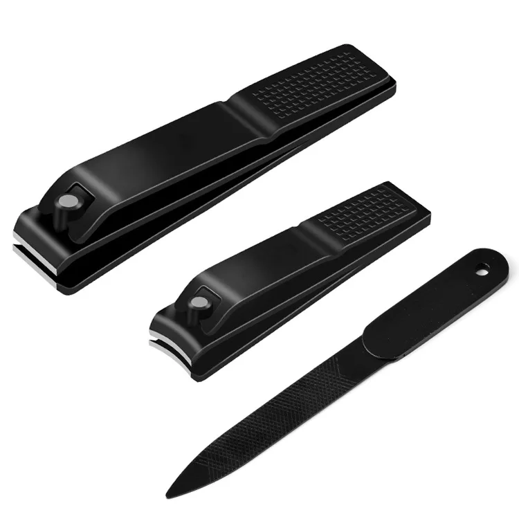 

FOCSTAR 2021 Hot Selling Custom LOGO Straight Curved Stainless Steel Cutter Nail Clipper (BT2007), Silver, black