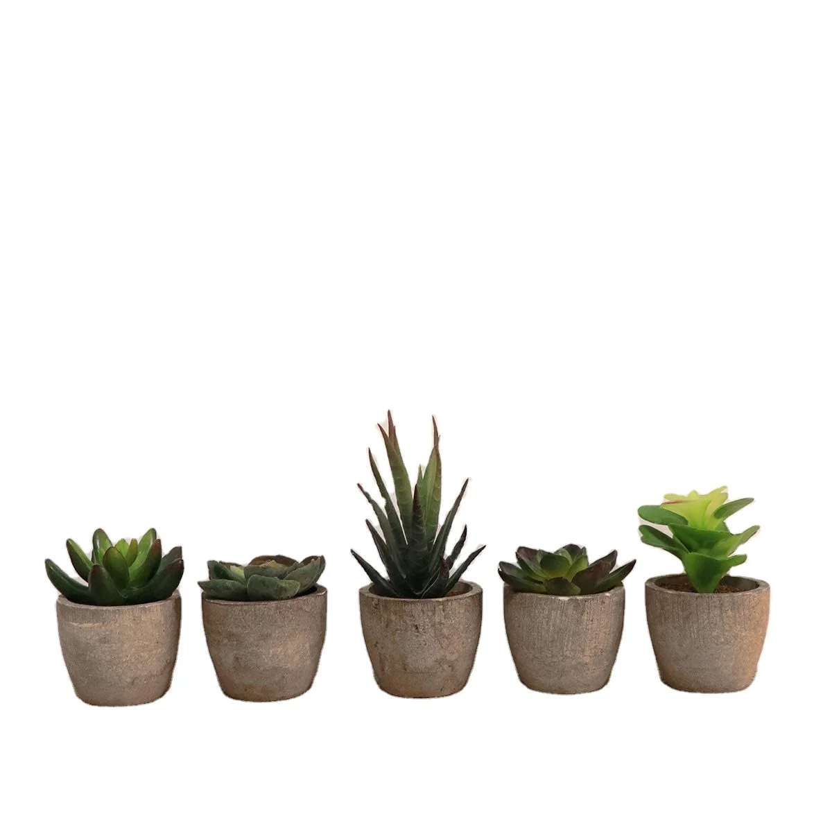 

Retro Artificial Succulent Simulation Green Plants Creative Potted Bonsai Decor for Home, Green color