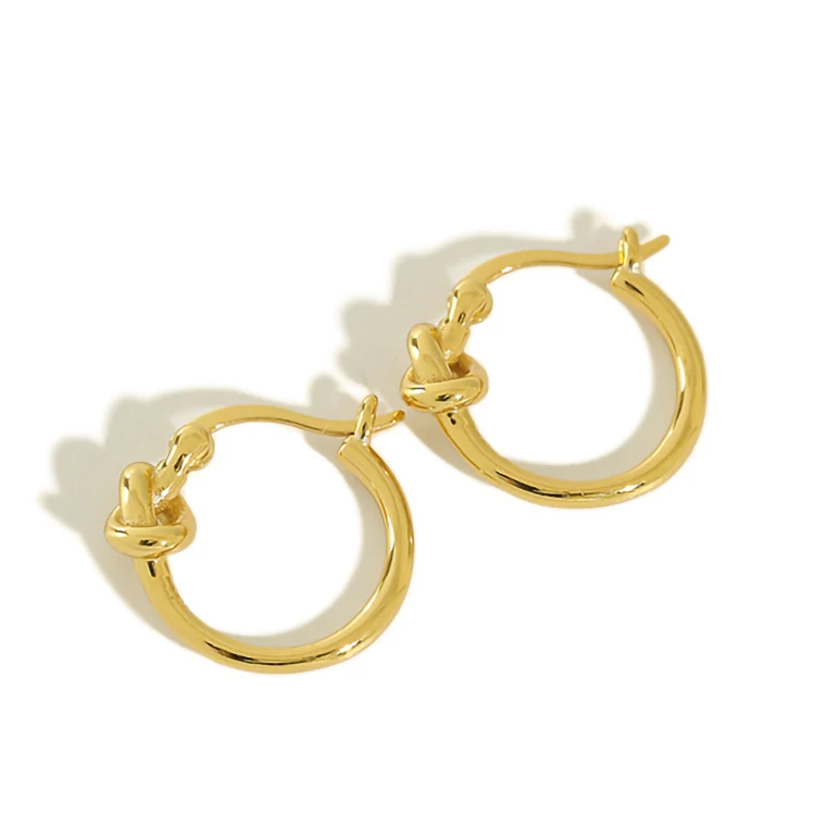 

Minimalist European Fashion Jewellery 18K Gold Rope Knot Hoop Earrings Silver 925 Earrings Women 2021, Platinum,gold