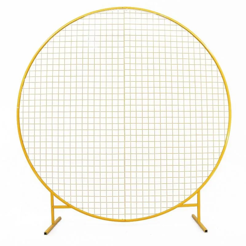 Hot Wedding Birthday Party Supply Grid Arch Ring Lawn Backdrop Stand Iron Circle Balloon Arch Artificial Flowers Metal Material