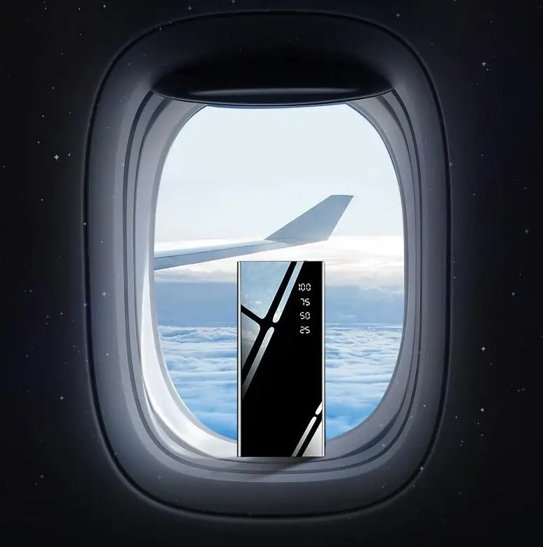 
2019 New Design Mirror Mobile Power Bank 10000 mAh with LED Digital Display 