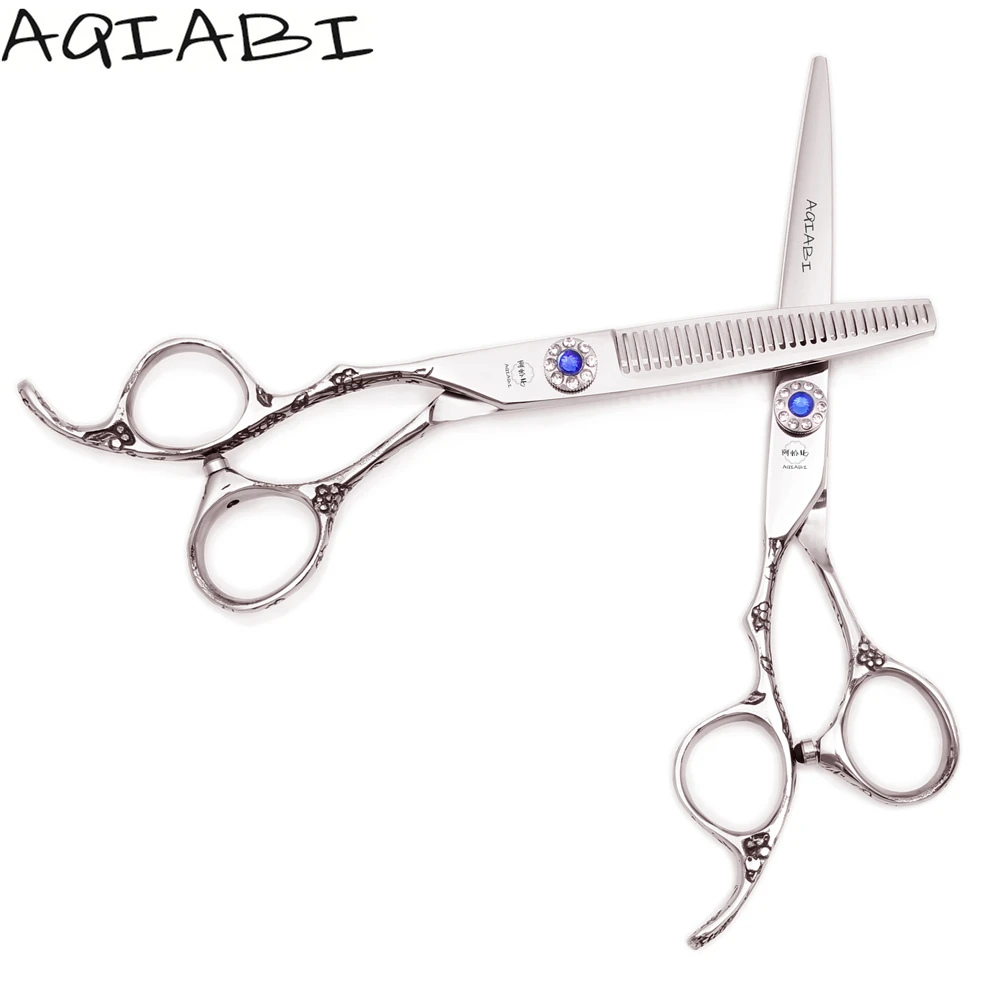 

Left-Hand Barber Scissors 5.5'' 6" JP Steel Hair Cutting Shears Thinning Shears Hairdressing Scissors Shiny A8002
