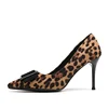 New Sexy Square Suede Top Shoe Head Fine Heel Leopard Mark shoes women heels