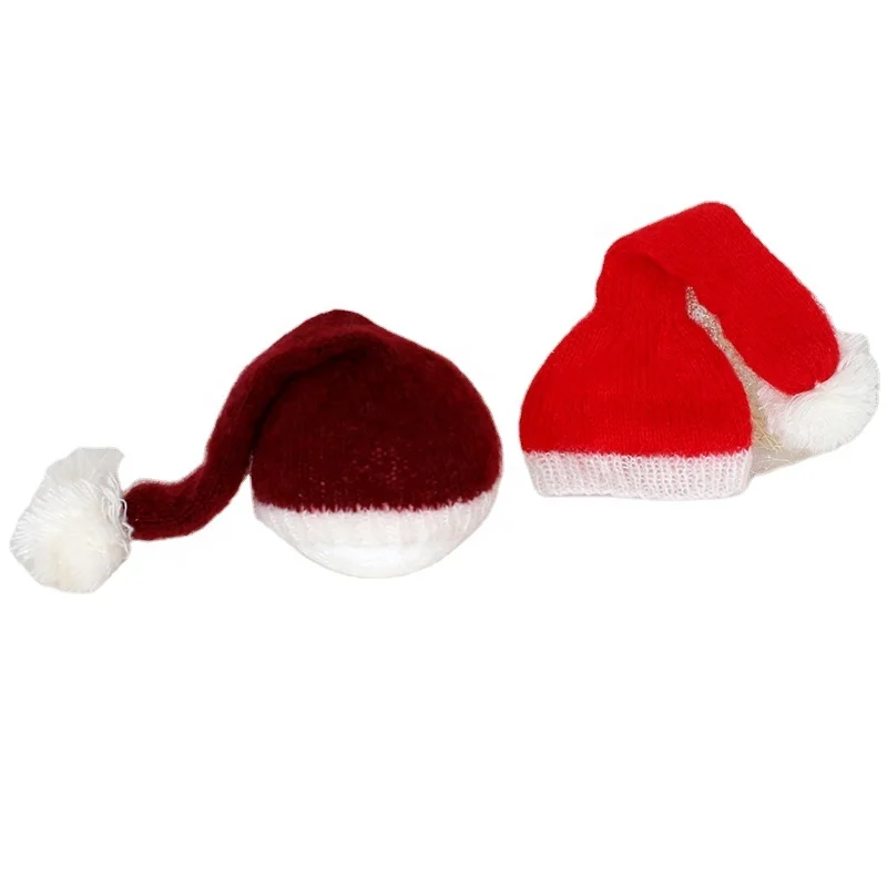 

Kids Crochet Hat Father Christmas Bonnet newborn Christmas prop Red and white Santa Christmas hat, Various