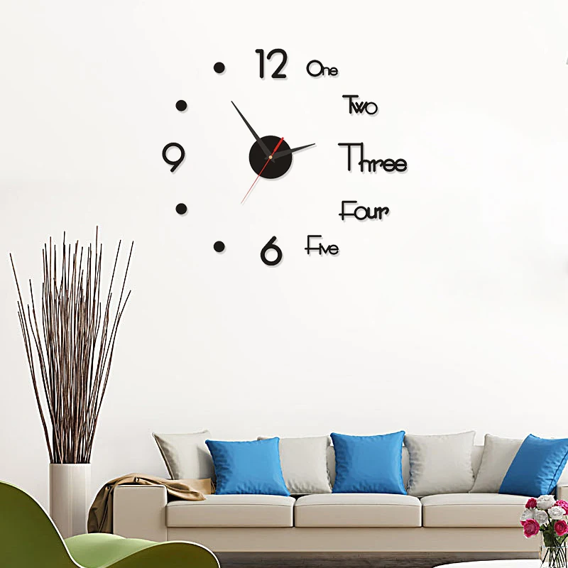 

Popular creative acrylic 3D wall clock DIY clock mute wall clock, Customized color