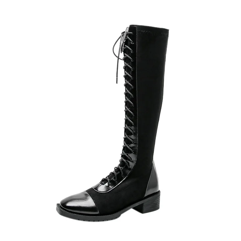 

New European and beautiful women's square toe high boots women, Picture