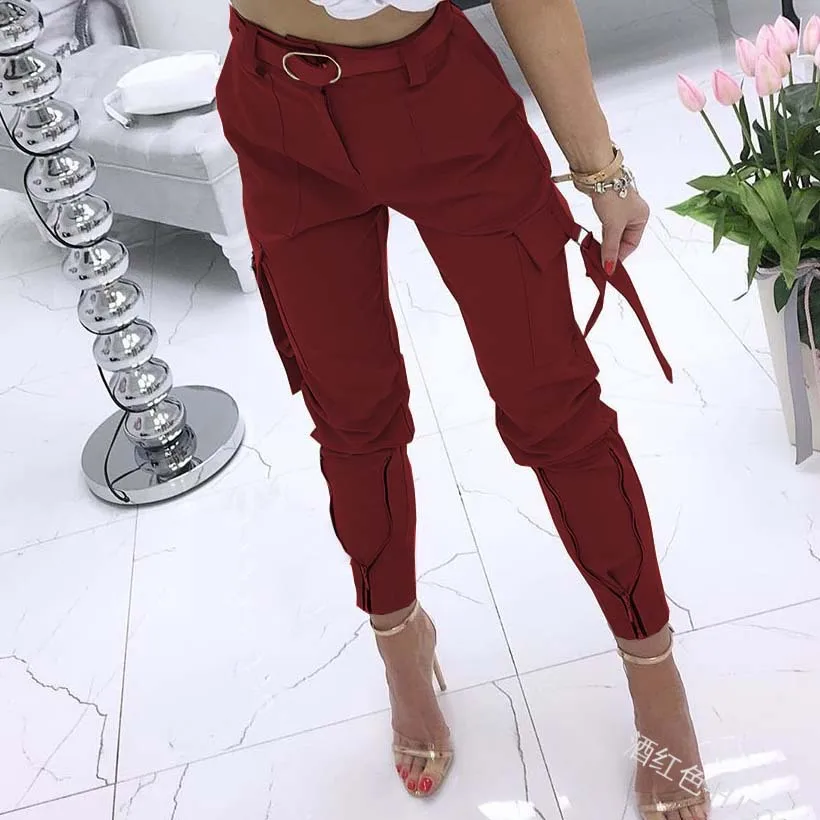 

High Quality Good Price Tapered Maong comfortable exquisite Long Pants For Women Female, Khaki, green, black, wine red, black grid, gray grid