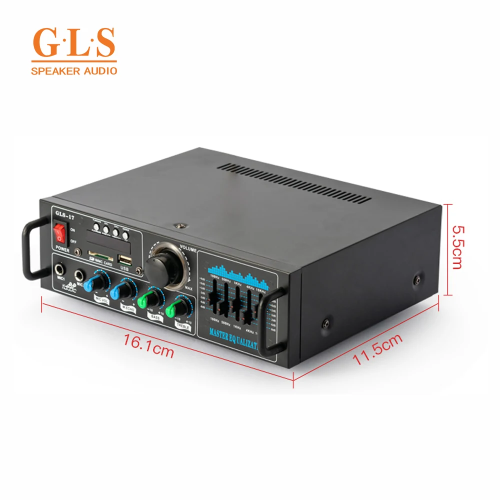 

Factory Price Smart Home Background Music System Remote Control Mini in Wall Music Amplifier Power Audio Card Rohs Signal Player, Black