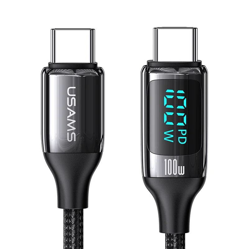 

USAMS SJ546 5A Universal Power Display 100W Type C Super Charging USB C Cable Fast charging cable