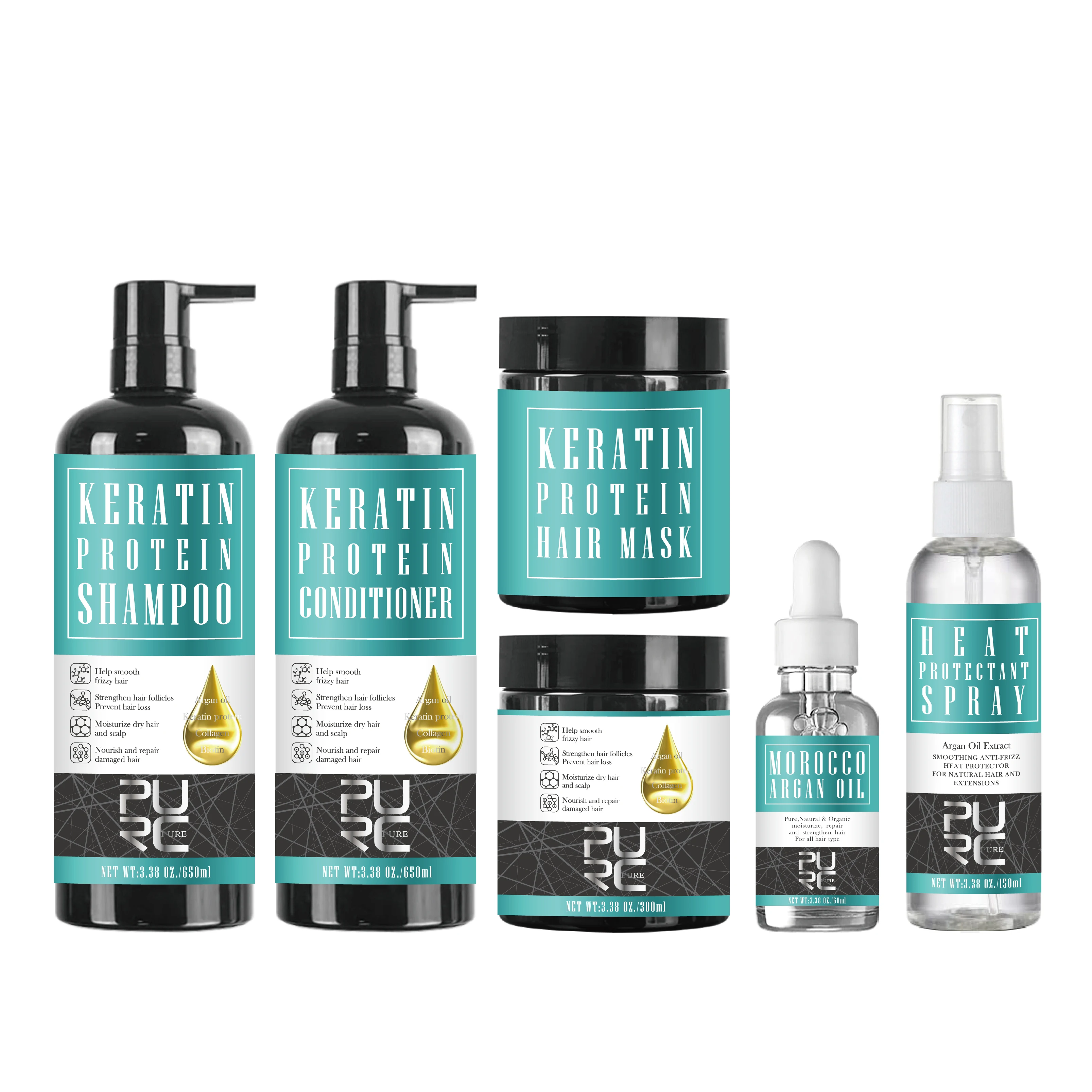 

Professional Salon Organic Keratin Shampoo Collagen Protein Hair Shampoo Private Label Natural Shampoo And Conditioner Care Set