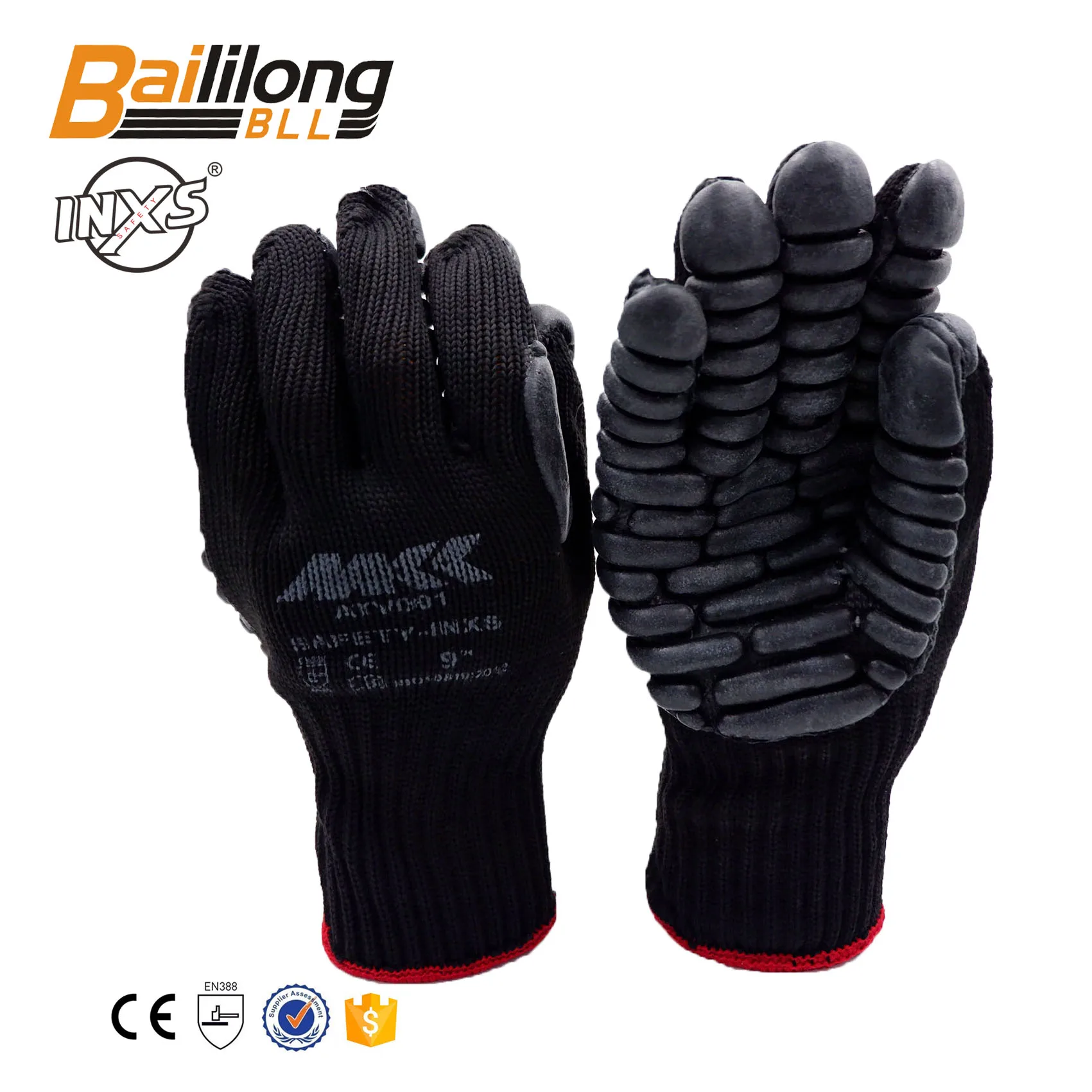 
Ideal choice of hand seismic protection unique block latex pad anti vibration architectural engineering safety gloves 