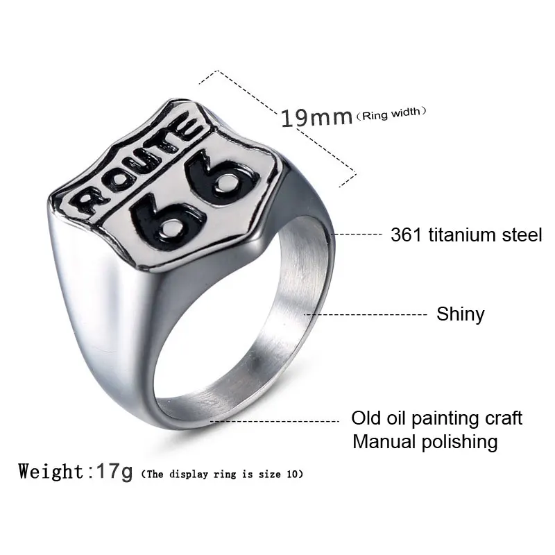 

HY002 European and American Fashion Religious Titanium Steel Masonic Rings Punk Retro Men's Stainless Steel Epoxy Rings