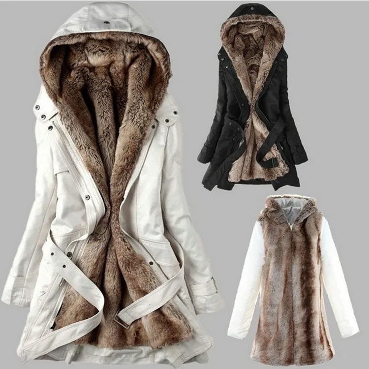 

2021 Winter New Women's Mid-Length Coats Woolen Thickened Warm Korean Style Cotton Padded Clothes