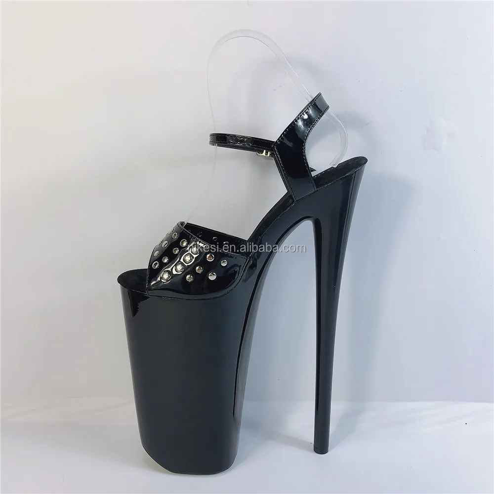 

10.5 inch-26 cm Super high heel rivet sandals with thick bottom waterproof platform