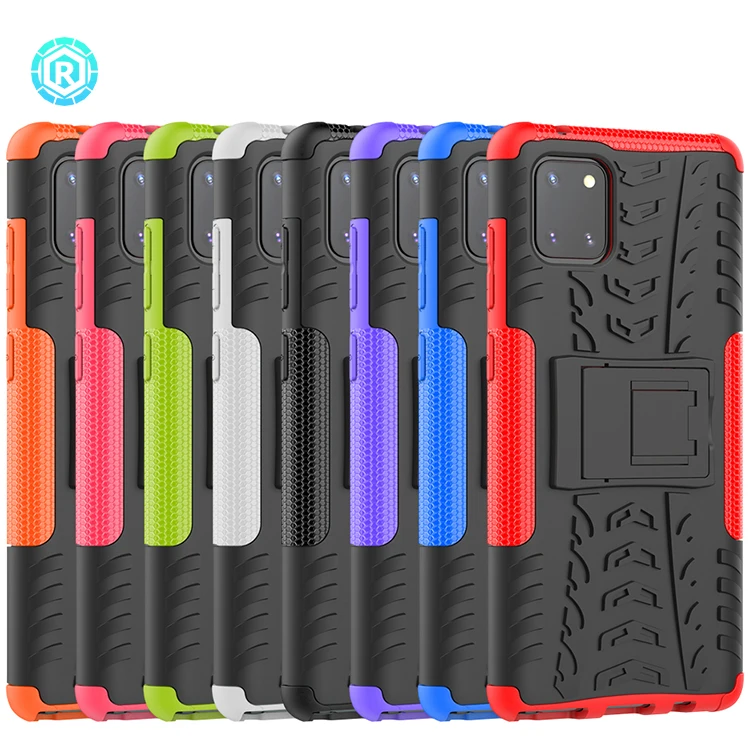 

Wholesale Shockproof And Falling Preventing Phone Back Covers Kickstand Dazzle Phone Case For Samsung Note 10, Black/white/blue/green/red/purple/pink/orange