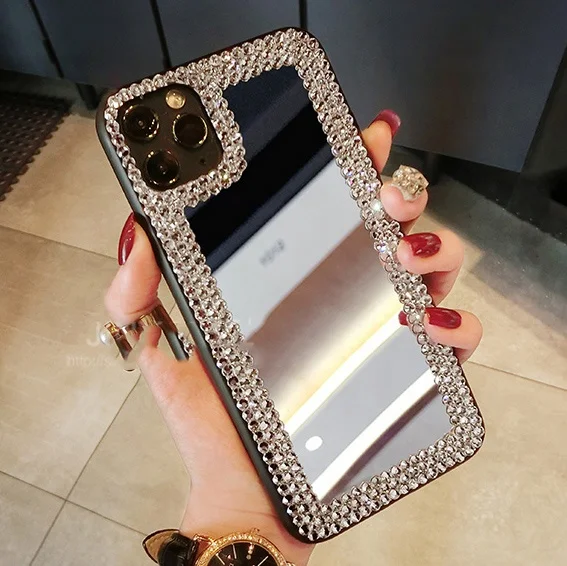 

Rhinestone Case For apple 11pro X XS MAX 7p 8plus 6p 6S plus XR Tempered Glass Coque phone case