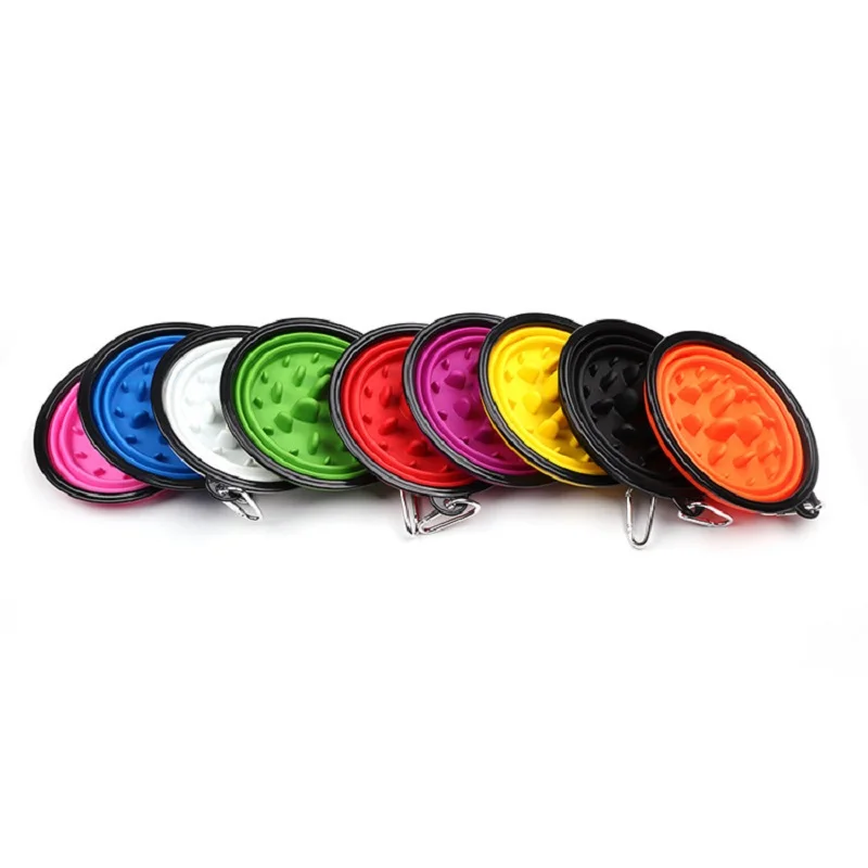 

Factory Sale Outdoor Portable Folding Pet Slow Feeder Dog Bowl, Nine colors