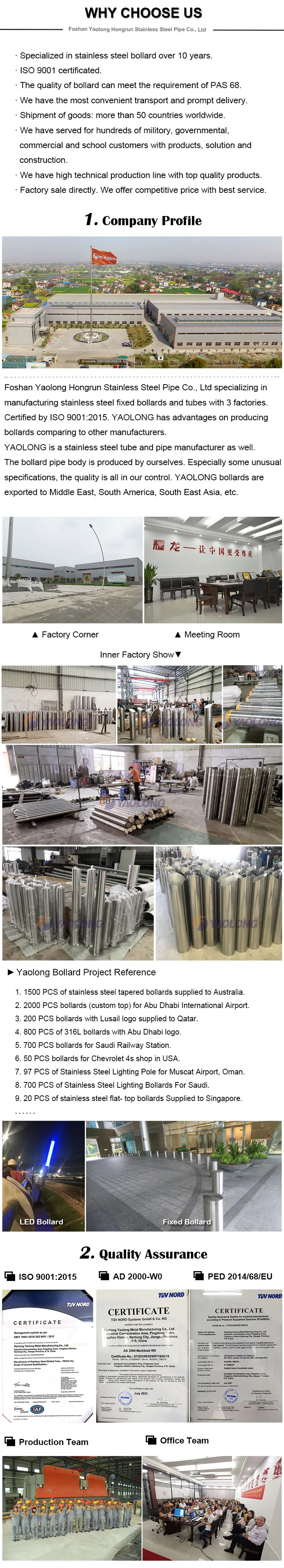 stainless steel bollard