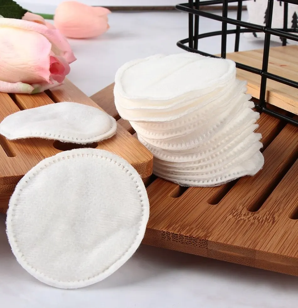 pure white organic soft high absorption cotton face pads for cosmetic use