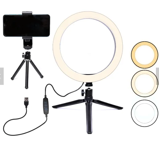 

8 inch Dimmable Makeup Ring Light Aros Luz Tripod Photography Lighting