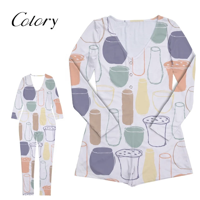 

Unique Design Style Family Matching Women Onesie Pajamas With Butt Pocket, Customized color