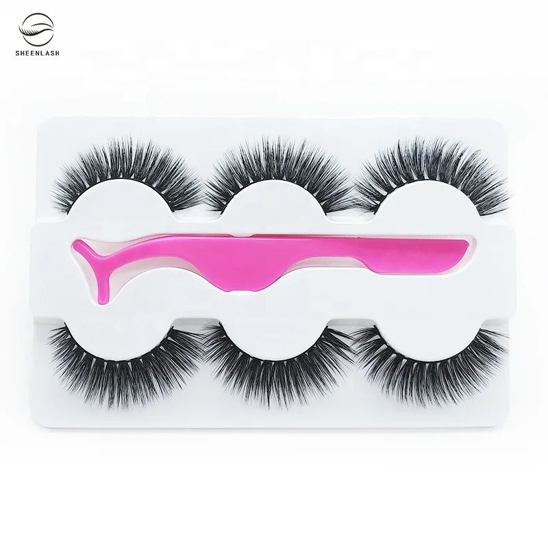 
Wholesale Private Label 3 pair lashes book kit of Faux Mink eyelashes 