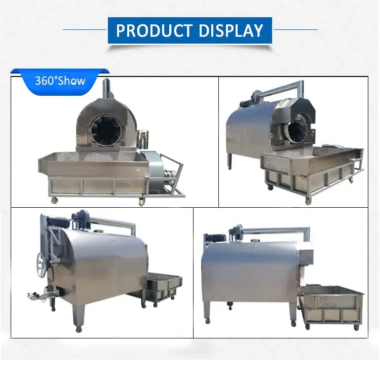China Factory Commercial Rotary Drum Barley Malt Nut Grain Roaster On