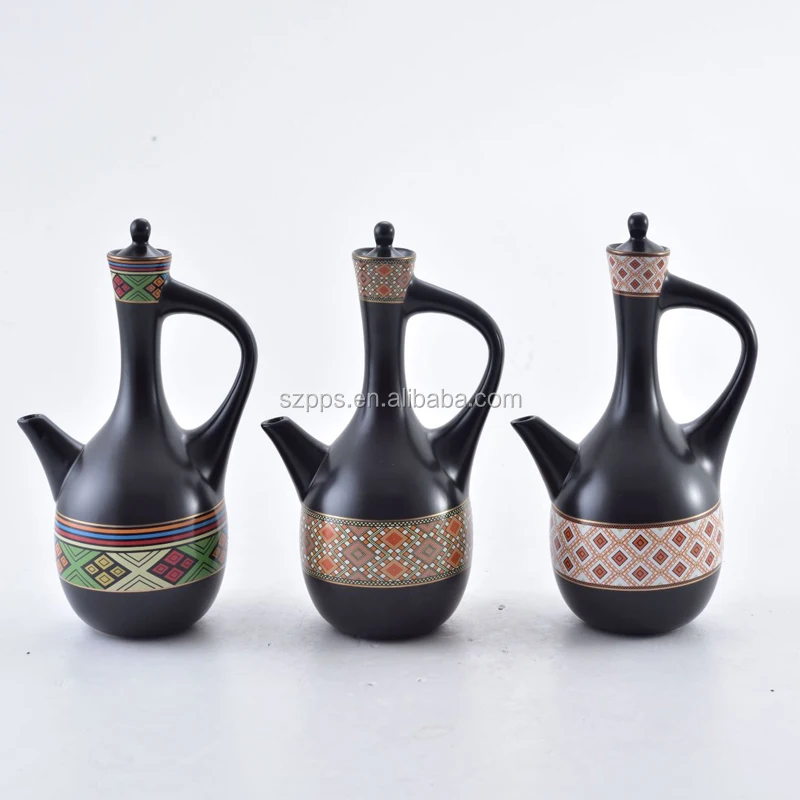 2020 New Arriving Ceramic Jebena With Decal For Ethiopian Coffee