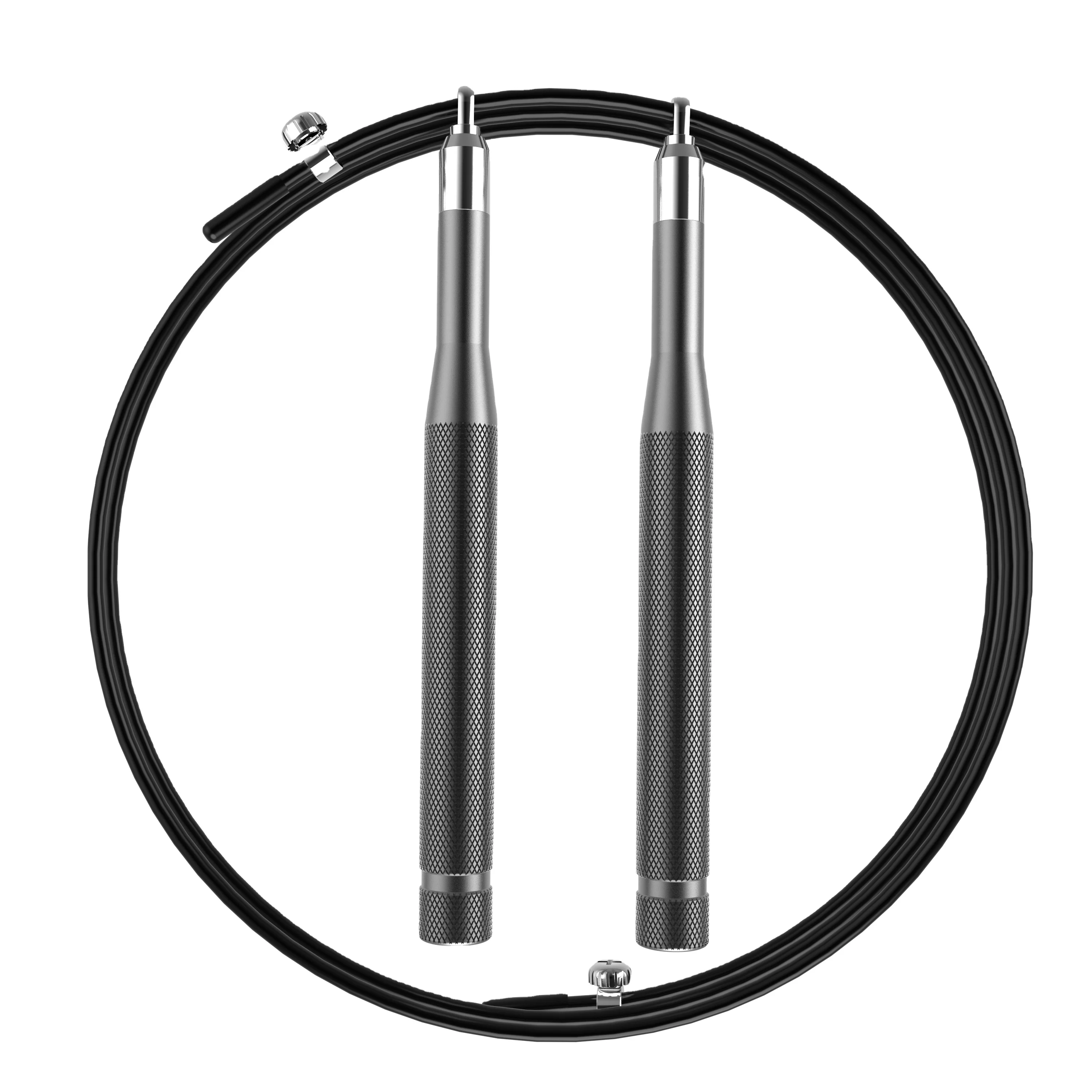 

Wholesale custom trending fitness products body fitness equipment gym speed jump rope pu rope adjustqble skipping rope, Black,brown,gray
