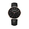 Customized Brand leather band stainless steel quartz mens wrist watch