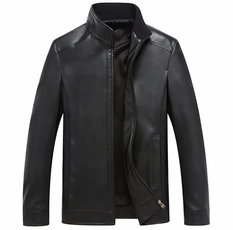 

Wholesale High Quality Classic Stylish Mens Biker Slim Fit Faux Leather Jacket For Outdoor Casual
