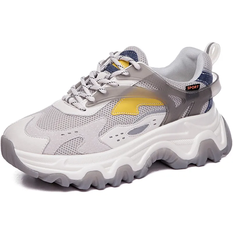 

Dropshipping Hot Sale Breathable Chunky Sneakers Women's Platform Shoes Thick Bottom Comfortable Casual Footwear for Female