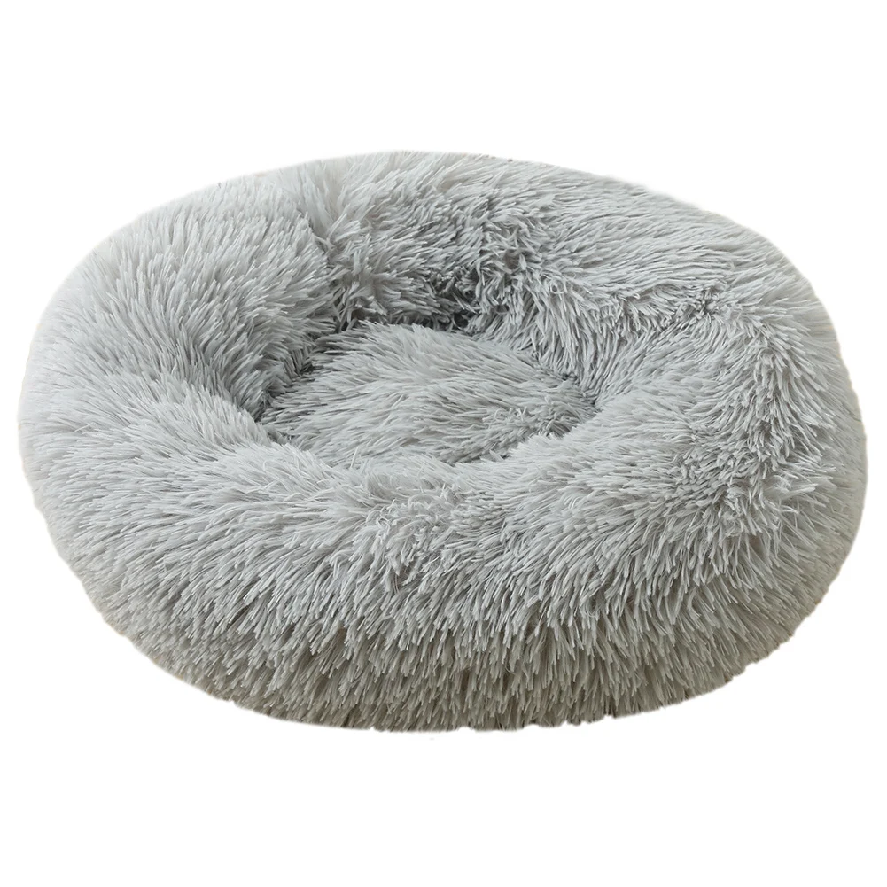 

Custom Fur Canvas Warm Round Donut Cuddler Luxury Animal Bed Cat Cushion Pet Beds for Dog, Many colors