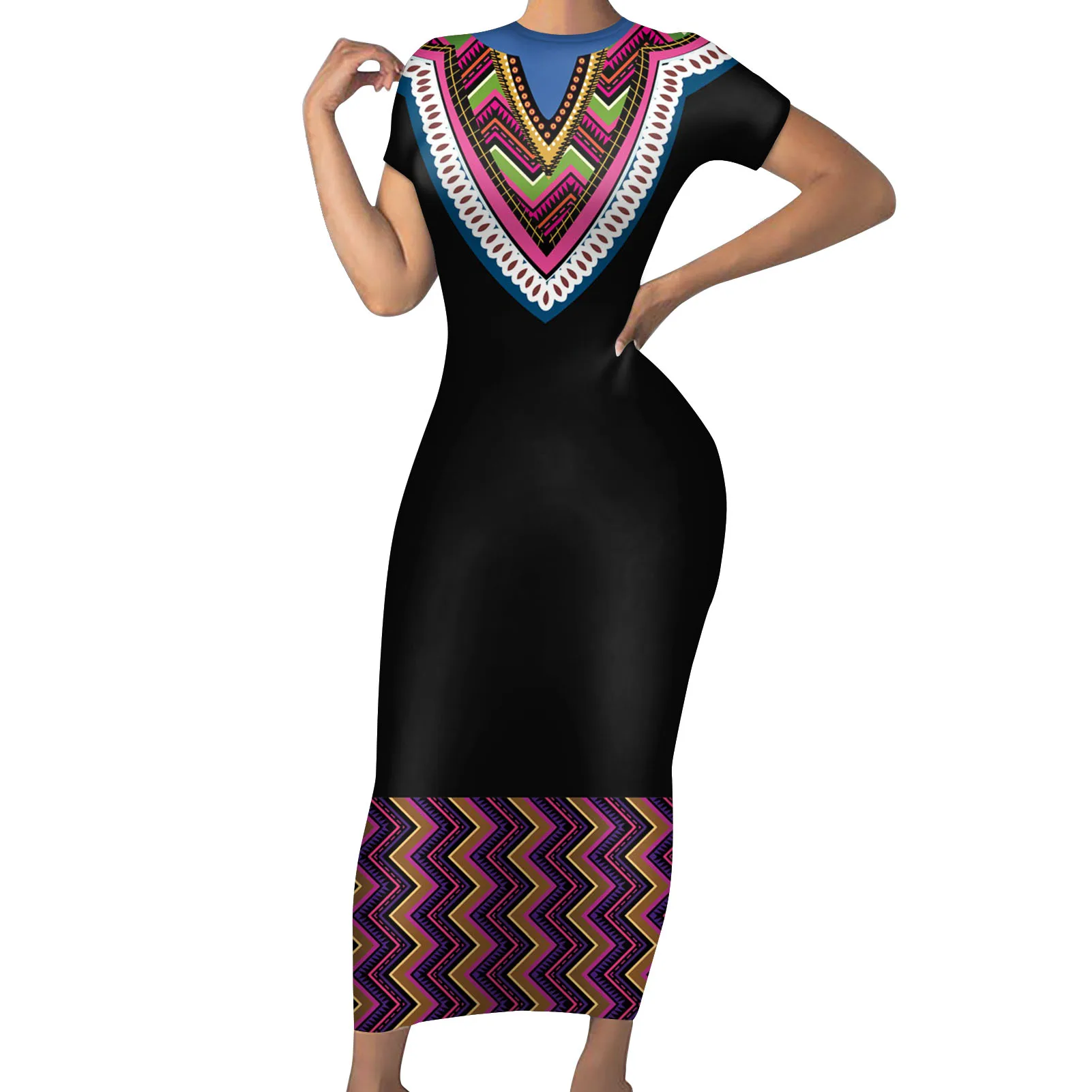 

Short sleeve Women's Dresses summer women elegant casual dresses kitenge dress designs for african women