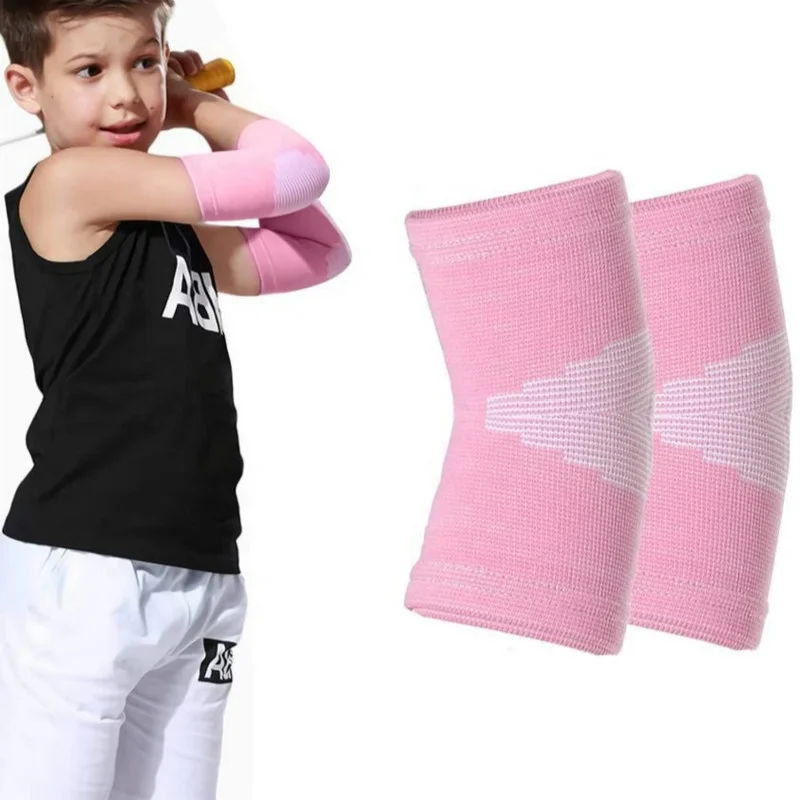 

Elastic Nylon Elbow Brace Support Compression Pads Arm Protection Sleeves for Kids Children Volleyball, Black, pink, blue