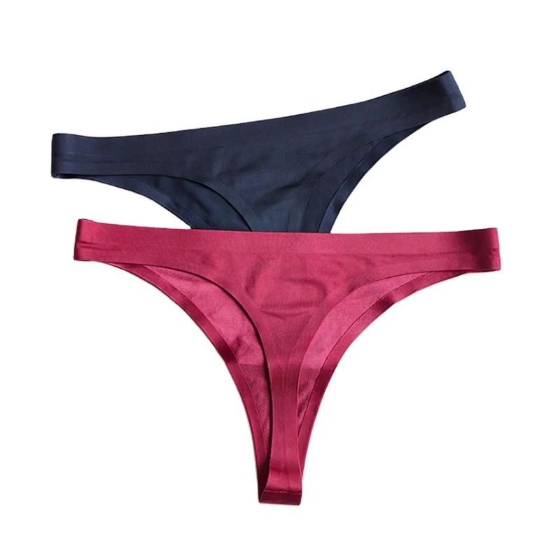 

High quality one piece seamless ice silk low-waist women's panties