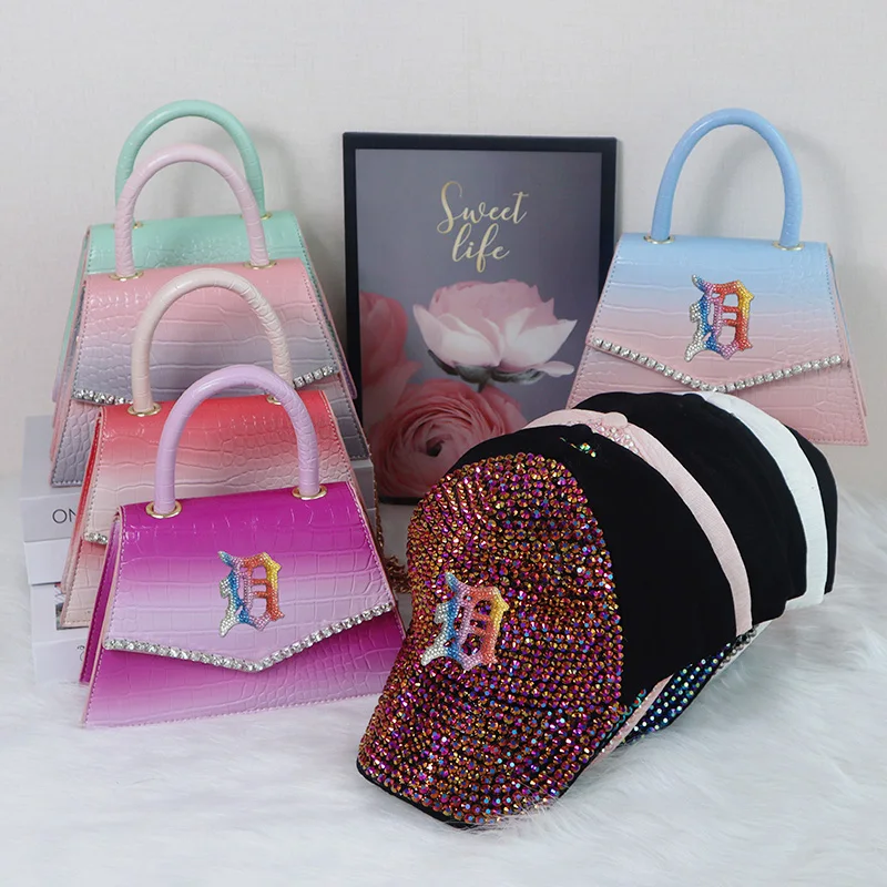 

Detroit Matching Tie Dye gradient handbags and hat set purse ladies wallets for women handbags, 12 colors